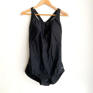 Speedo PowerFlex Plus Size Black  Racer Back Full Coverage Swimsuit 16